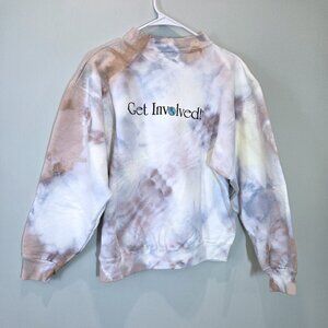 NWOT Get Involved Tie-Dyed Cotton Sweatshirt Size L